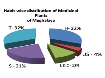 Distribution of medicinal plants of Meghalaya